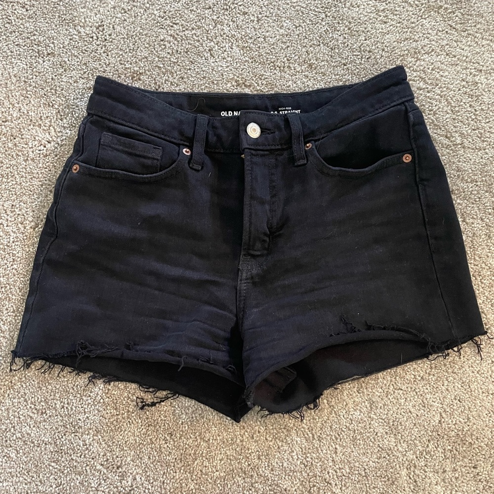 Black OG High Rise Jean Shorts